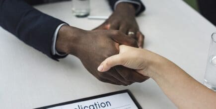 Handshake for job application