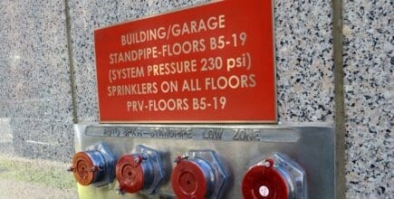 sprinkler valves outside building for ISO Inspection