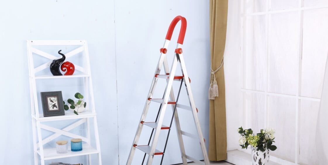 Ladder in a house waiting for someone to safely use it