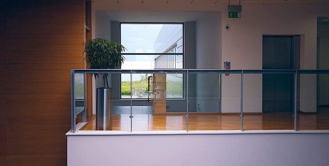 Interior of upper level in office building