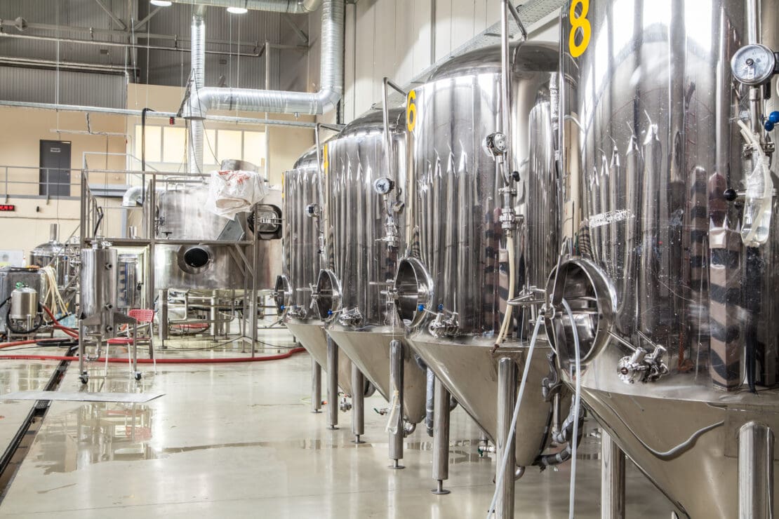 Brewery with modern machines