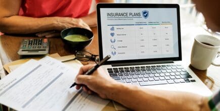Health insurance plan on a laptop