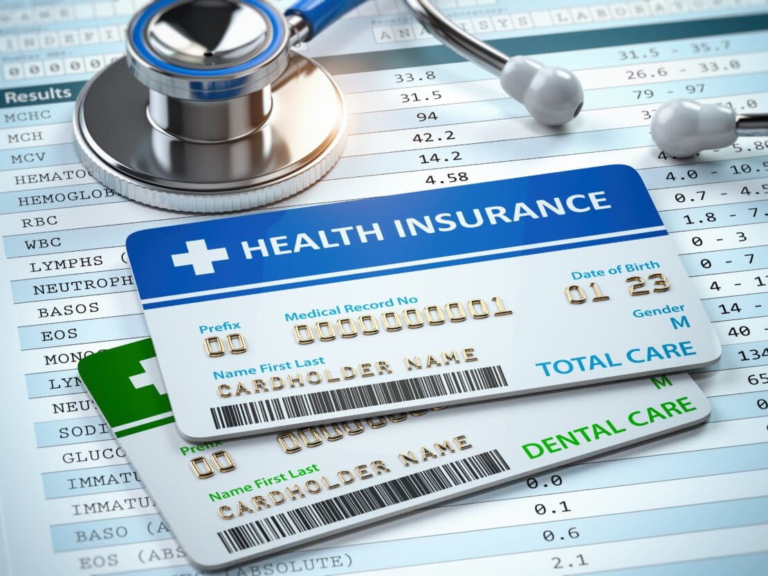 Health Insurance cards with total and dental care